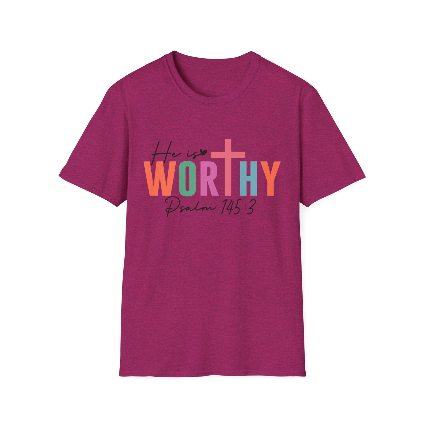 He is Worthy T-Shirt, Unisex Christian Tee, Psalm 145 3 Shirt, Inspirational Gift, Faith-Based Apparel, Church Outfit