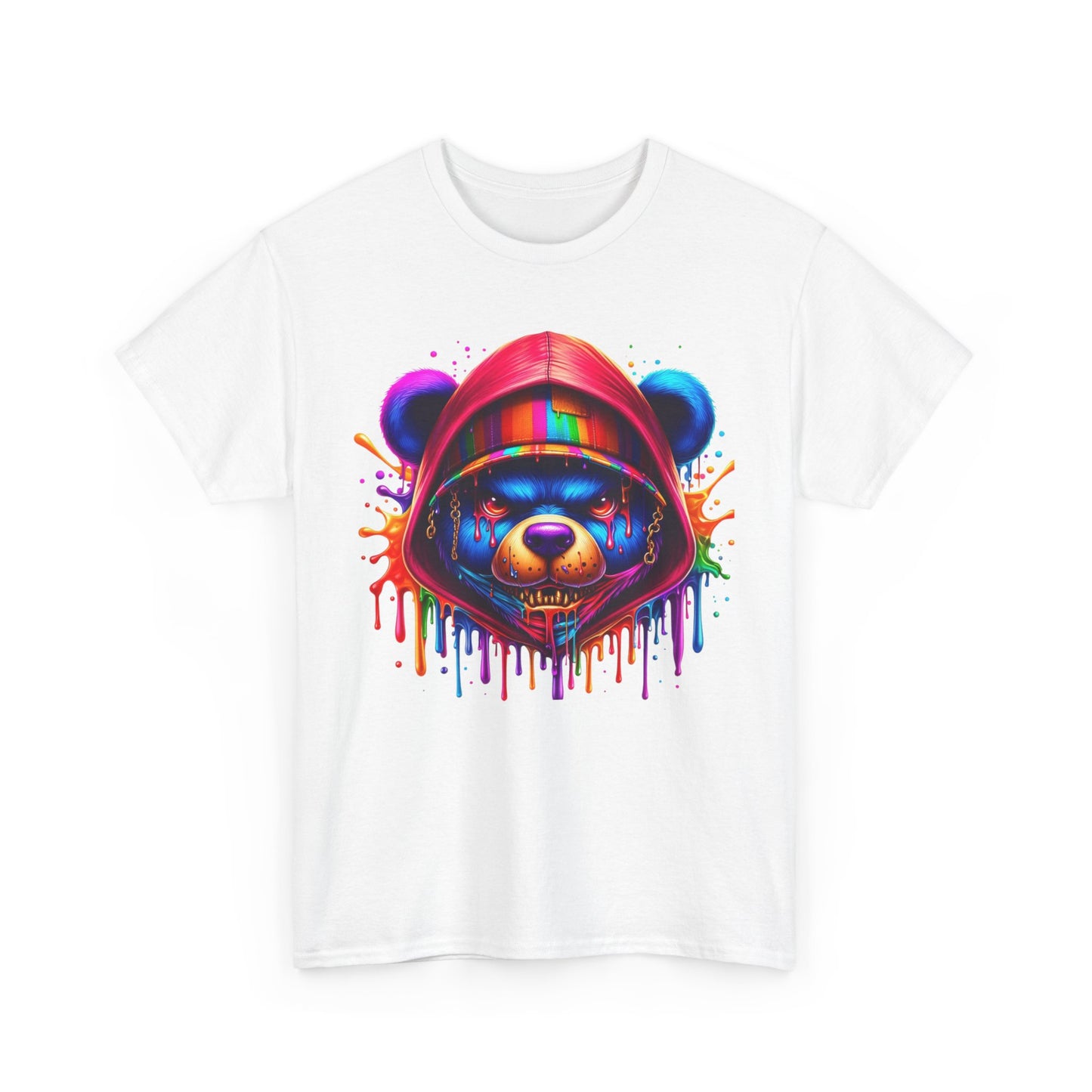 Colorful Graffiti Bear Unisex Heavy Cotton Tee
