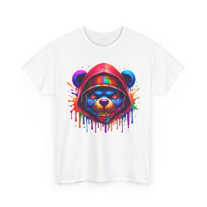 Colorful Graffiti Bear Unisex Heavy Cotton Tee