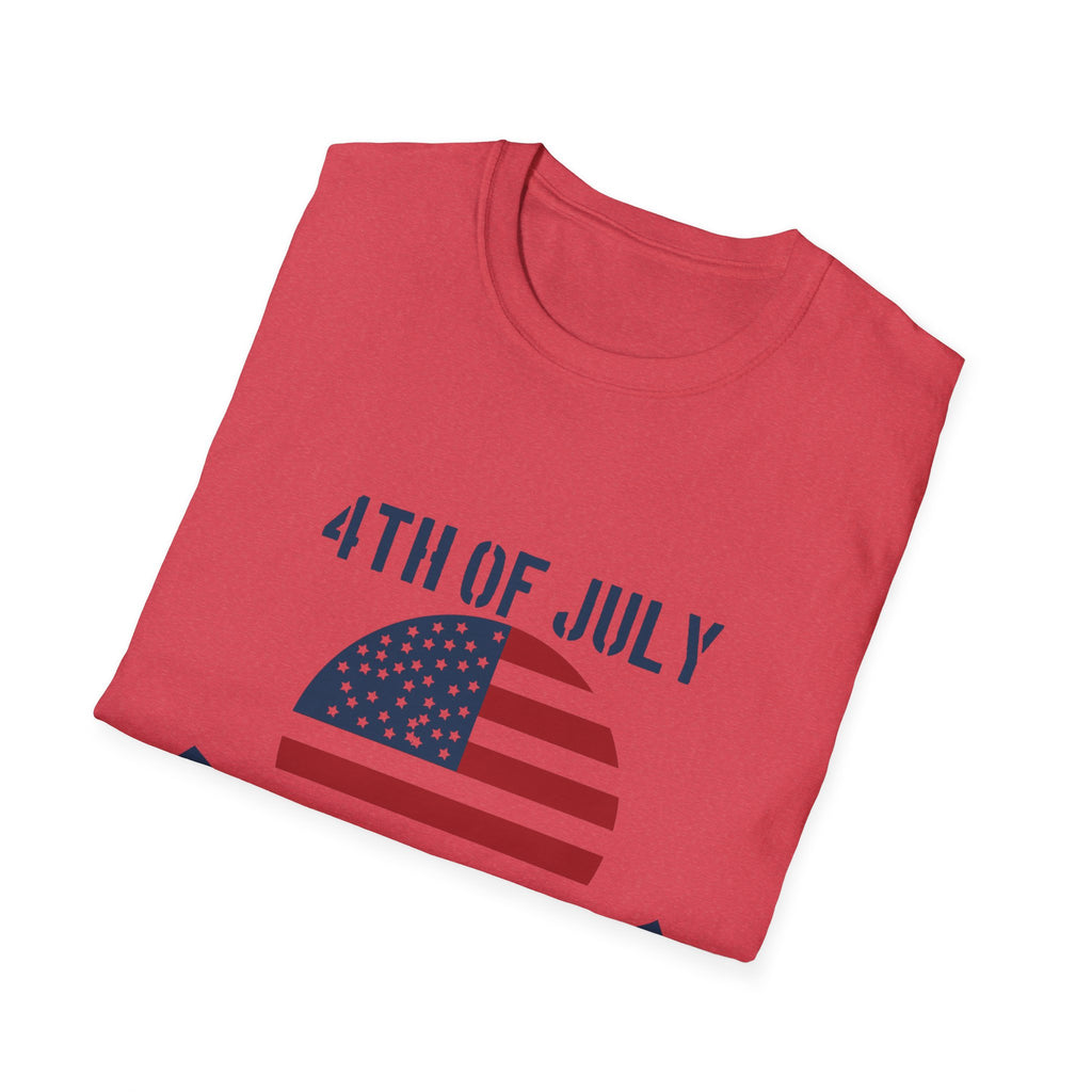 4th of July Unisex Softstyle T-Shirt, Independence Day Tee, Patriotic Shirt, July 4th Celebration Apparel, Summer BBQ Top