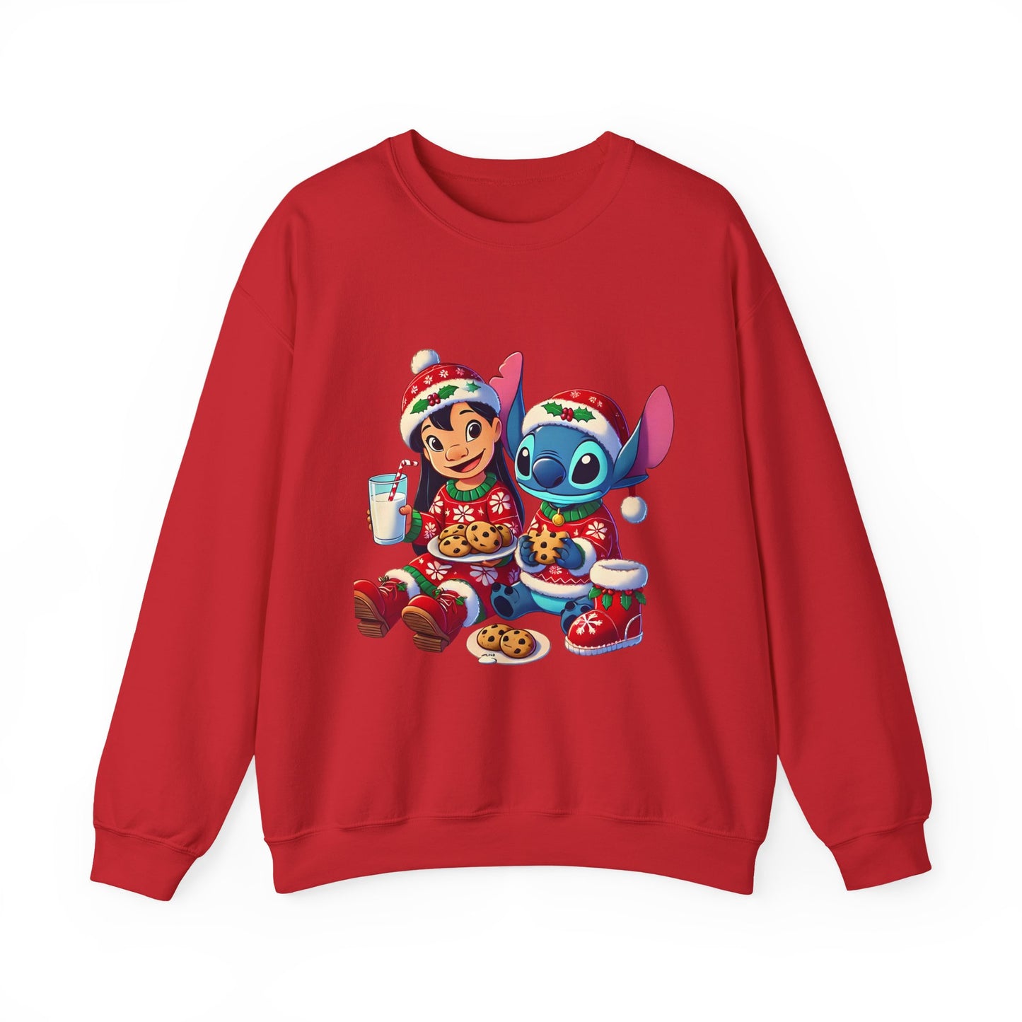Holiday Character Sweatshirt — Cute Christmas Cookies & Milk Design