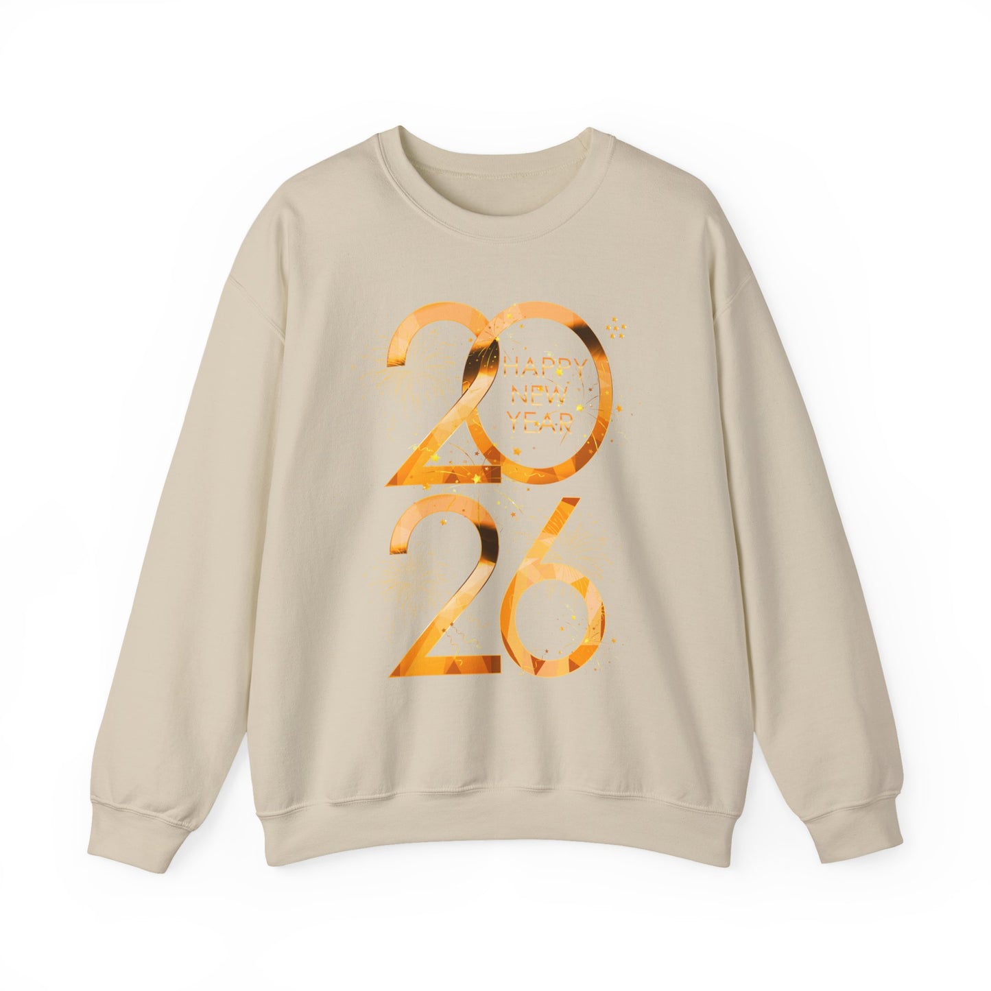 2026 Happy New Year Sweatshirt — Gold Foil Celebration Crewneck