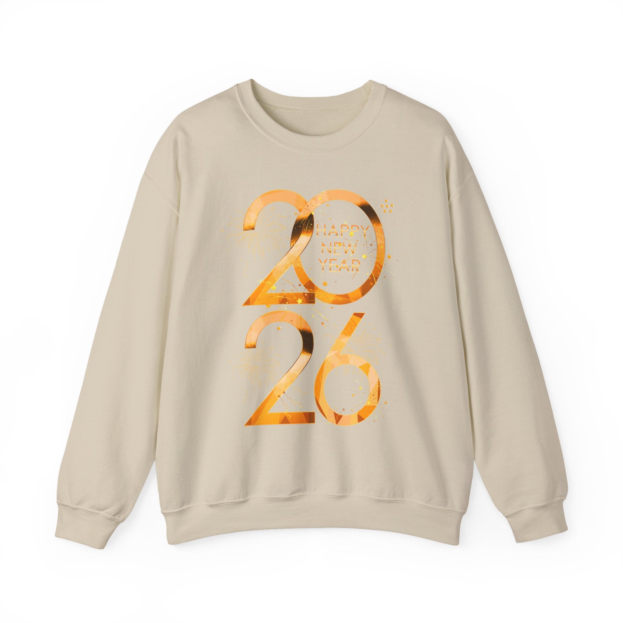 2026 Happy New Year Sweatshirt — Gold Foil Celebration Crewneck