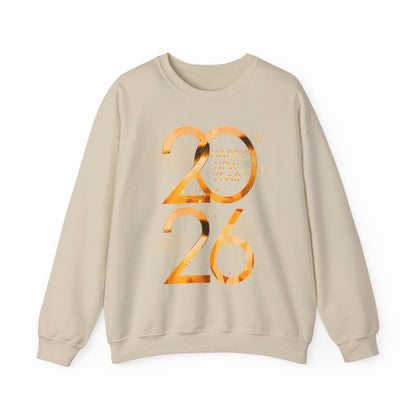 2026 Happy New Year Sweatshirt — Gold Foil Celebration Crewneck