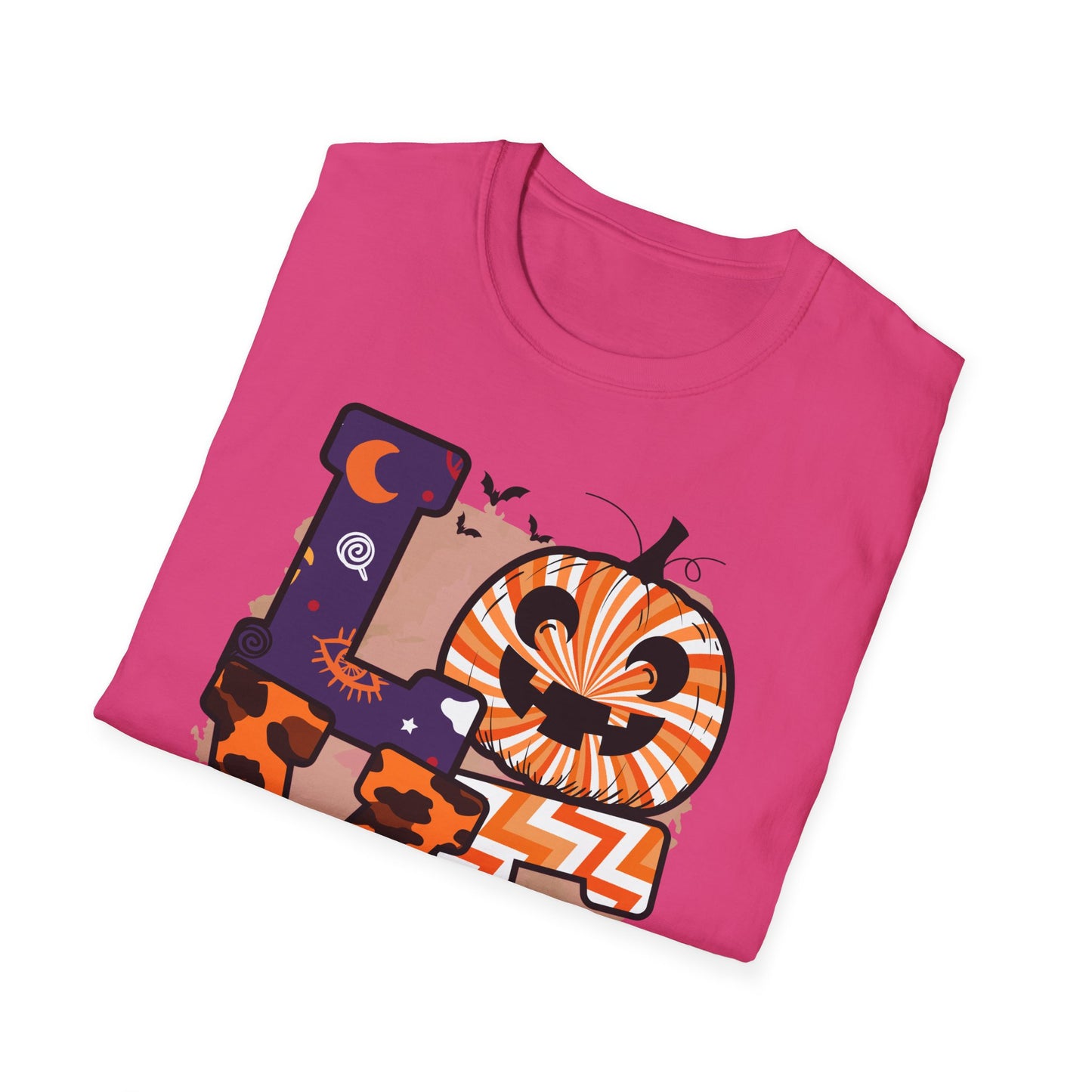 Halloween Love T-Shirt | Unisex Softstyle Tee for Fall | Spooky Season Apparel | Cute Halloween Shirt | Gift for Ghost Lovers