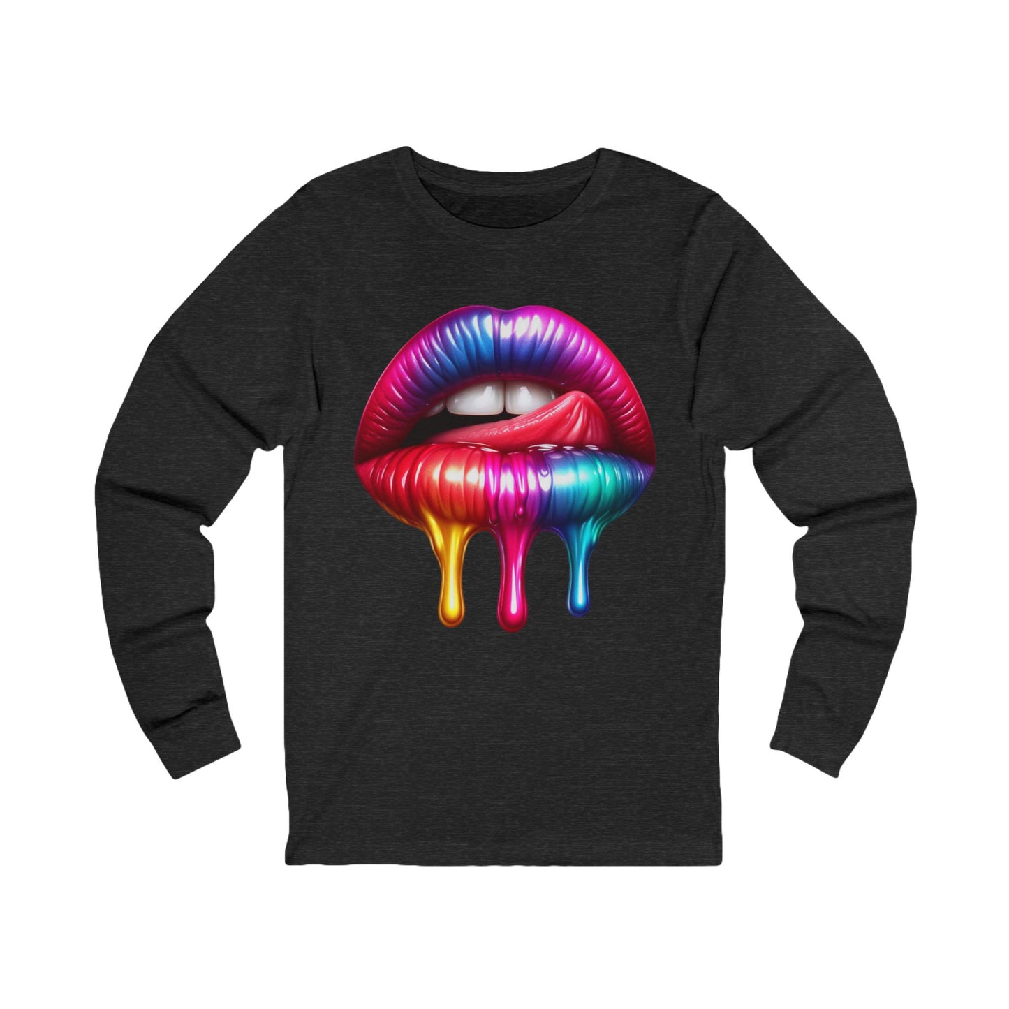 Colorful Dripping Lips Unisex Jersey Long Sleeve Tee
