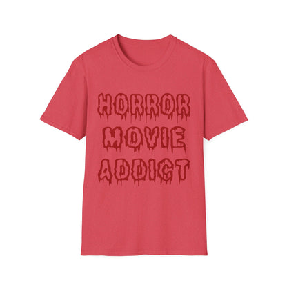 Unisex Horror Movie Addict T-Shirt – Perfect for Halloween, Movie Nights, Gifts for Cinephiles, Casual Wear, Comfortable Style