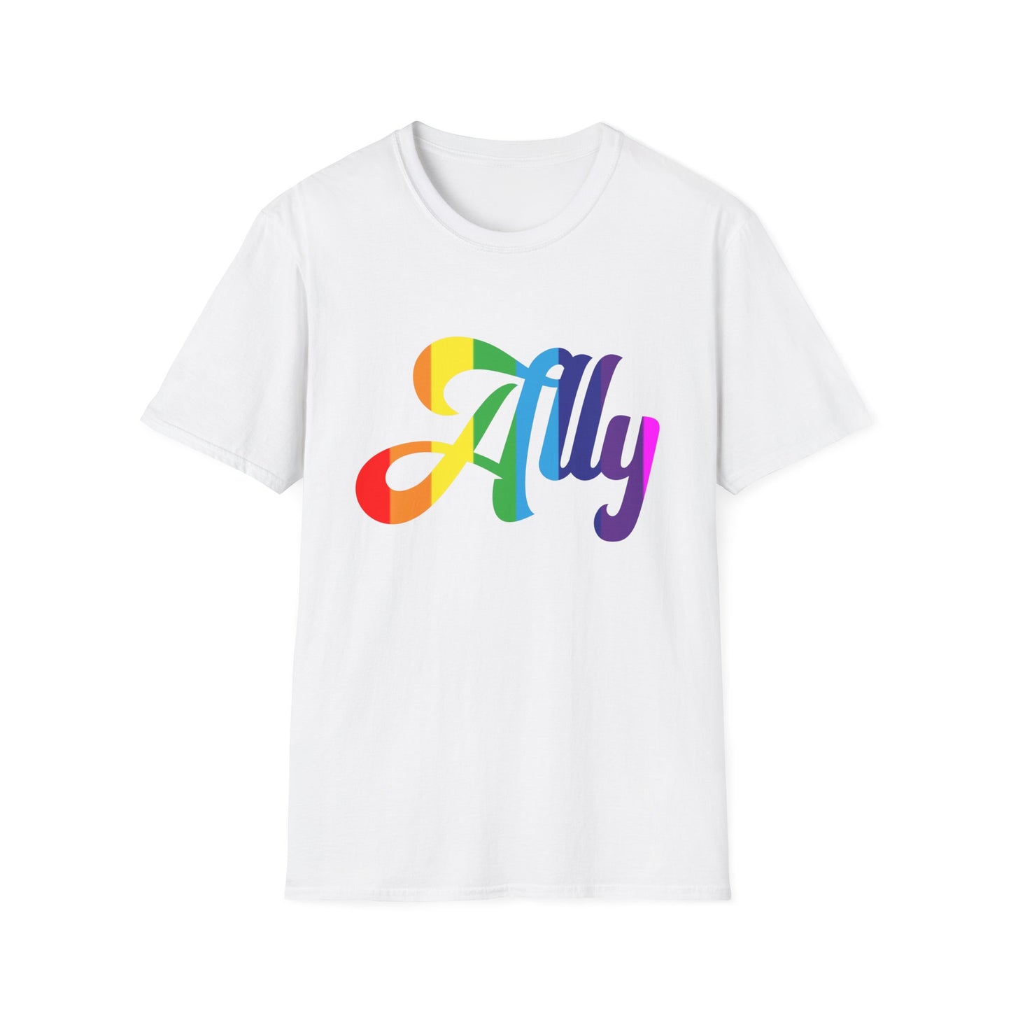 Pride Ally T-Shirt, Unisex Tee for LGBTQ+ Support, Softstyle Shirt for Everyday Wear, Gift for Allies