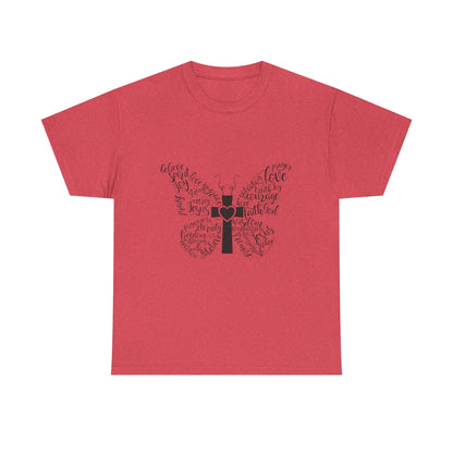 Inspirational Butterfly Unisex Heavy Cotton Tee - Love and Hope Design
