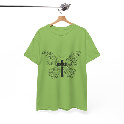 Inspirational Butterfly Unisex Heavy Cotton Tee - Love and Hope Design