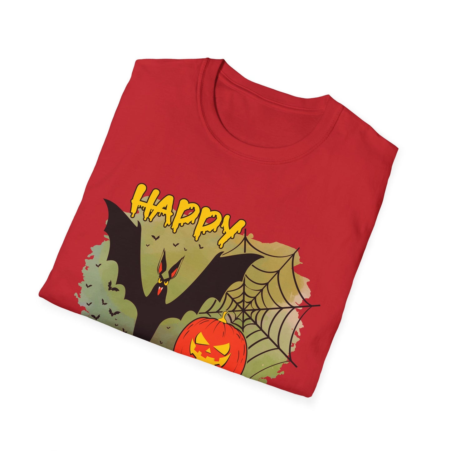 Happy Halloween Unisex Softstyle T-Shirt, Spooky Shirt, Halloween Tee, Fall Fashion, Trick or Treat Apparel