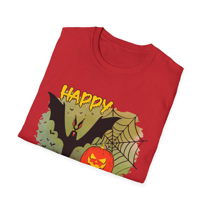 Happy Halloween Unisex Softstyle T-Shirt, Spooky Shirt, Halloween Tee, Fall Fashion, Trick or Treat Apparel