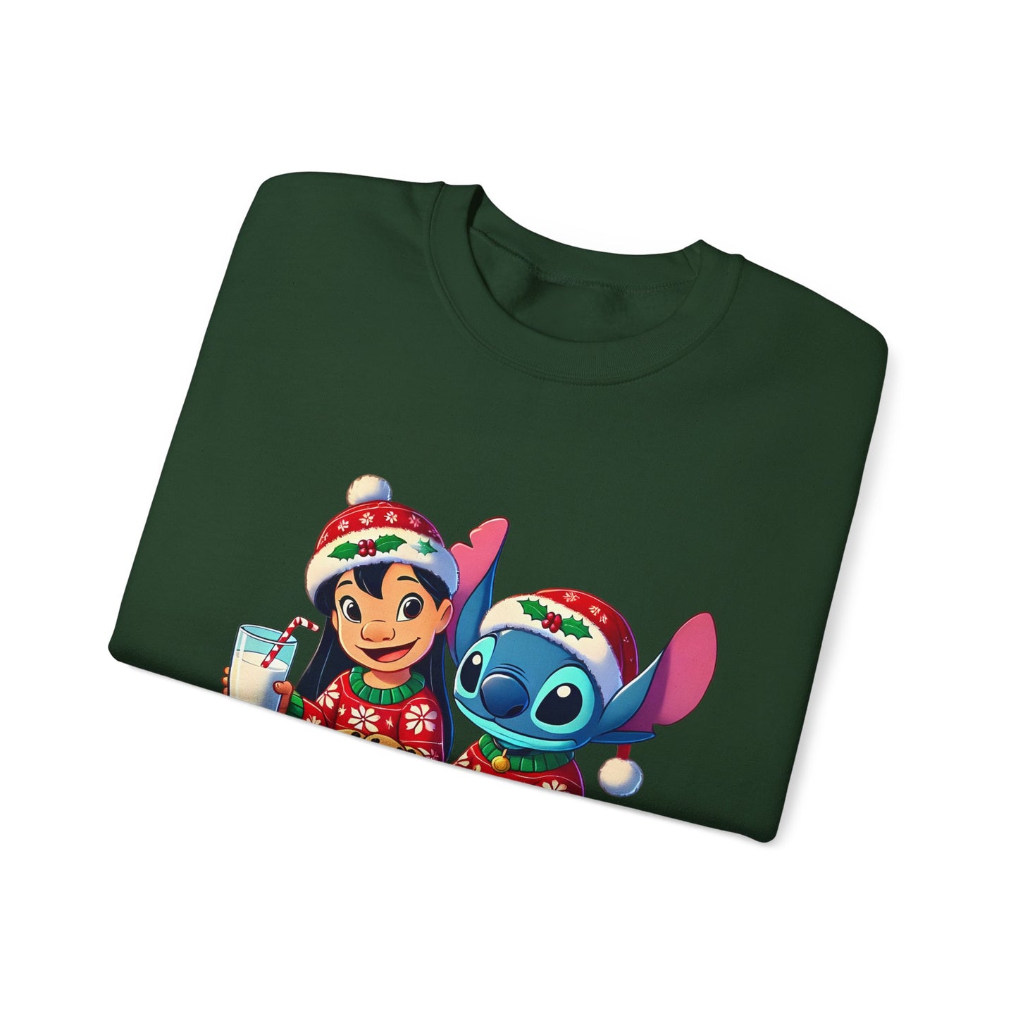 Holiday Character Sweatshirt — Cute Christmas Cookies & Milk Design