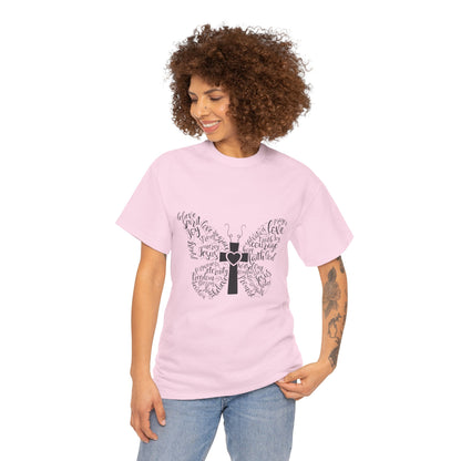 Inspirational Butterfly Unisex Heavy Cotton Tee - Love and Hope Design