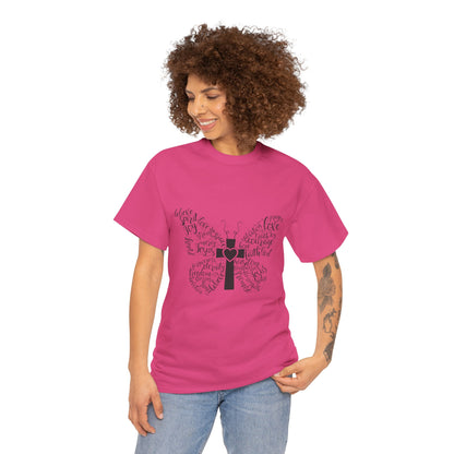 Inspirational Butterfly Unisex Heavy Cotton Tee - Love and Hope Design