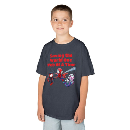 Kids Superhero Tee - Saving the World One Web At A Time