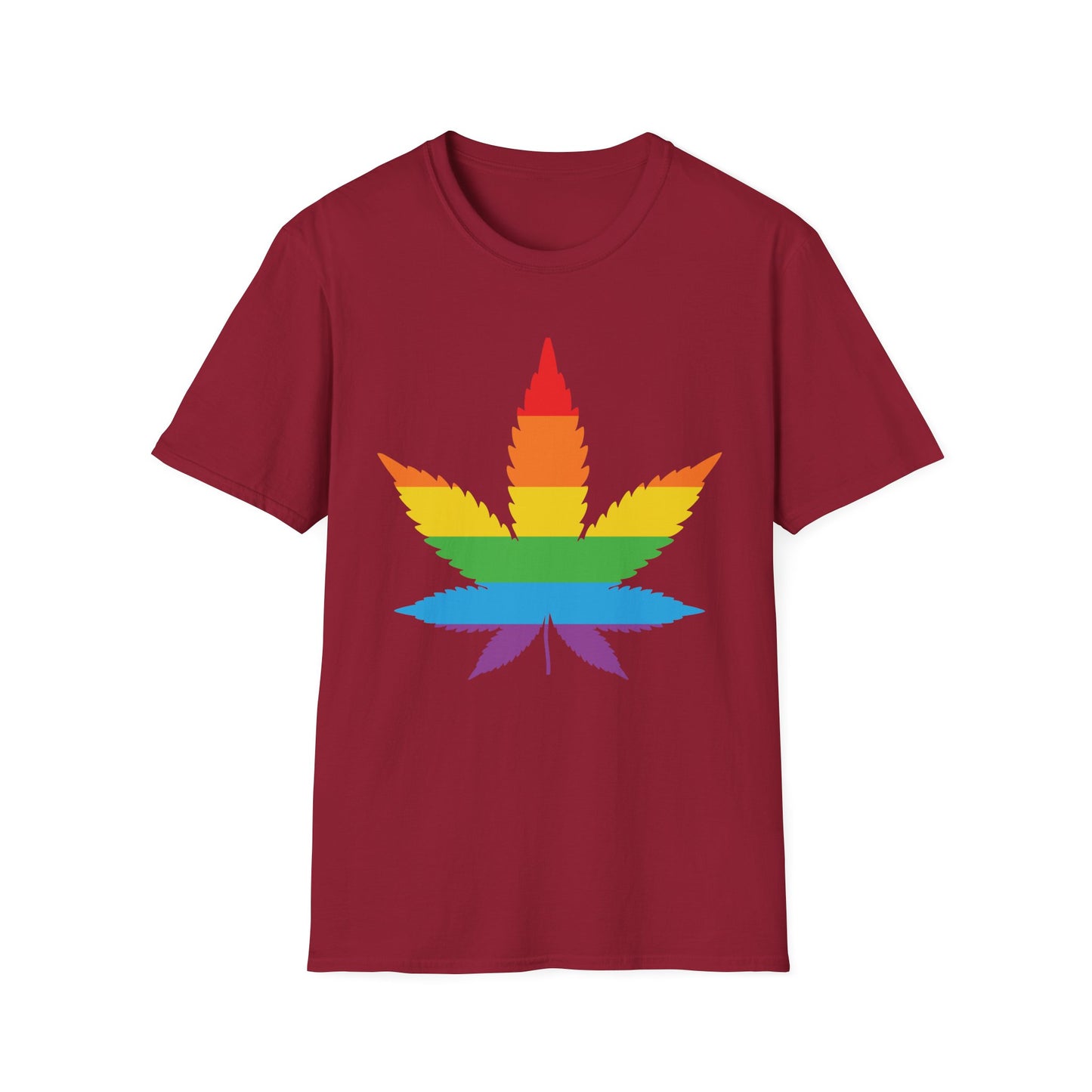 Rainbow Cannabis Leaf T-Shirt, Pride Shirt, LGBTQ+ Apparel, Gift for Cannabis Lovers, Summer Fashion, Unisex Tee