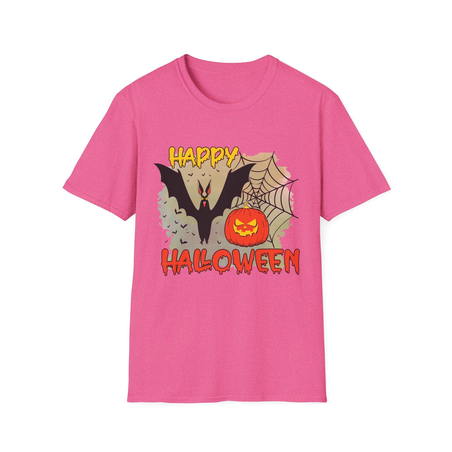 Happy Halloween Unisex Softstyle T-Shirt, Spooky Shirt, Halloween Tee, Fall Fashion, Trick or Treat Apparel