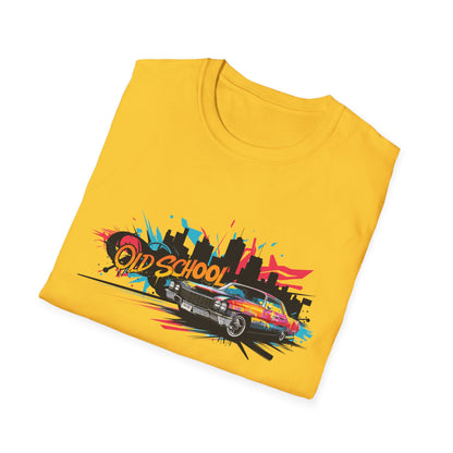 Retro Car Graphic Unisex Softstyle T-Shirt, Vintage Tee, Old School Shirt, Cool Graphic Tee, Gift for Car Lovers, Unisex T-Shirt