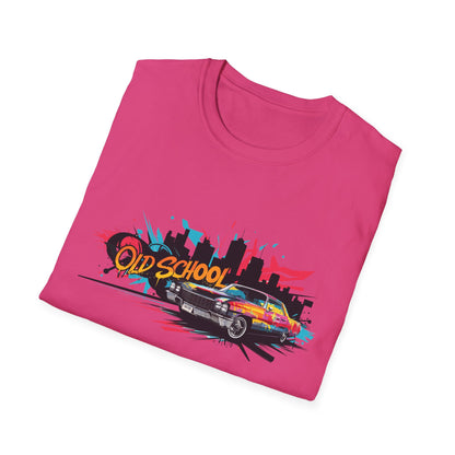 Retro Car Graphic Unisex Softstyle T-Shirt, Vintage Tee, Old School Shirt, Cool Graphic Tee, Gift for Car Lovers, Unisex T-Shirt