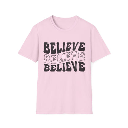 Believe Graphic Tee - Unisex Softstyle T-Shirt, Inspirational Shirt, Motivational Gift, Casual Wear, Everyday Style