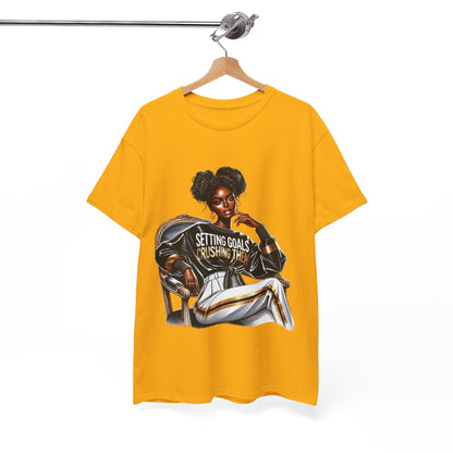 Motivational Tee - Setting Goals & Crushing Them - Unisex Heavy Cotton Shirt