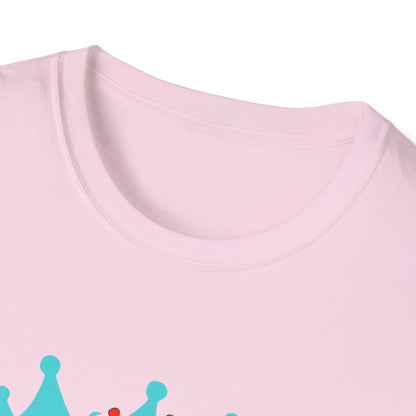 Royalty Queens Unisex T-Shirt, Softstyle Tee for Girls, Crown Graphic, Birthday Gift, Queen's Day Celebration, Casual Wear