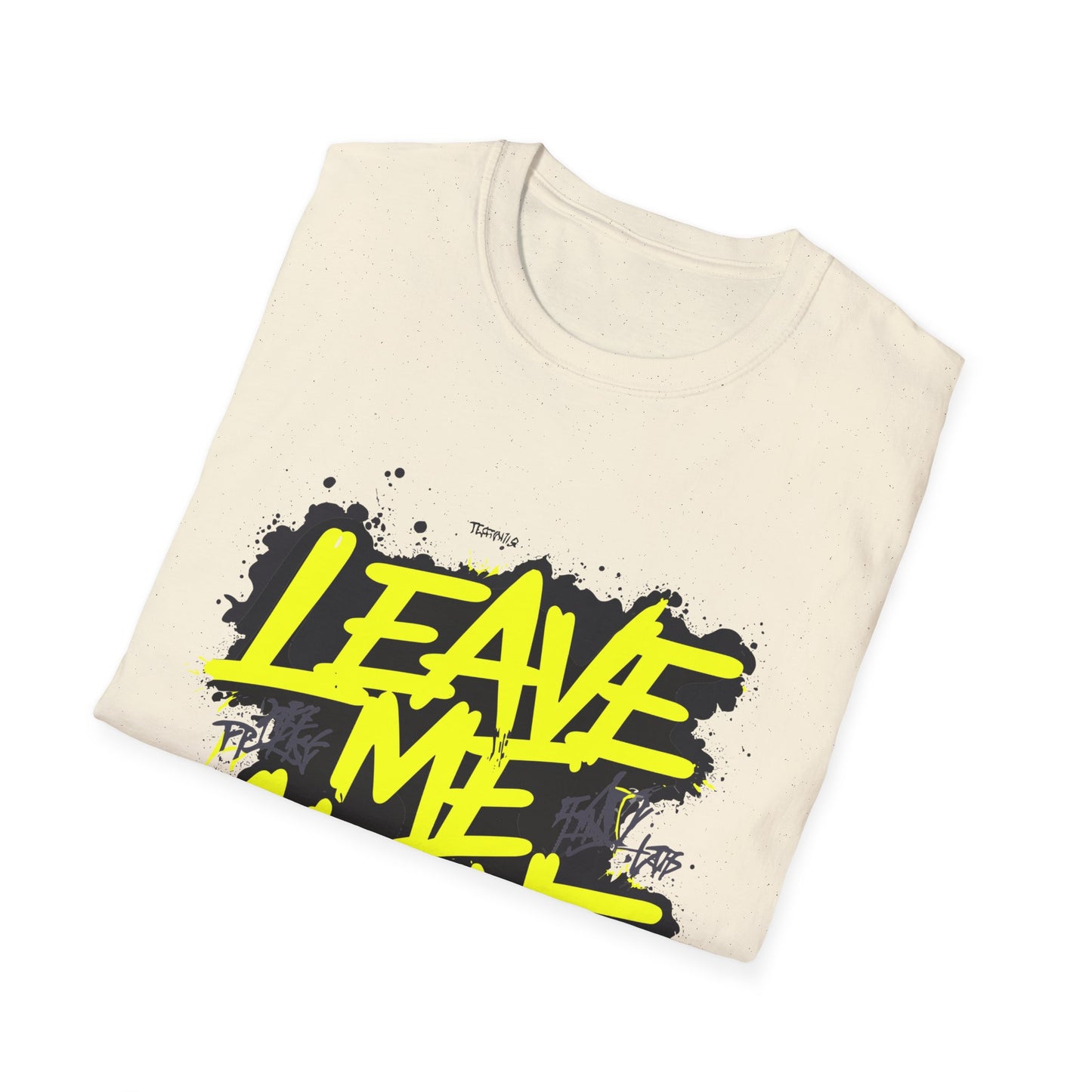 Unisex Softstyle T-Shirt with 'Leave Me Alone' Design - Funny Gift, Casual Wear, Relaxation, Self-Care, Gifts for Introverts