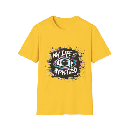 Unisex Hypnotized Eye T-Shirt, Softstyle Tee, Cool Graphic Shirt, Gift for Dreamers, Casual Wear, Trendy Fashion Tee