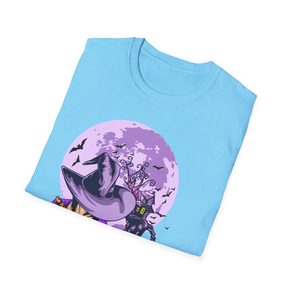 Halloween Witch T-Shirt, Unisex Softstyle Tee, Spooky Season Apparel, Pumpkin Graphic Shirt, Trick or Treat Shirt