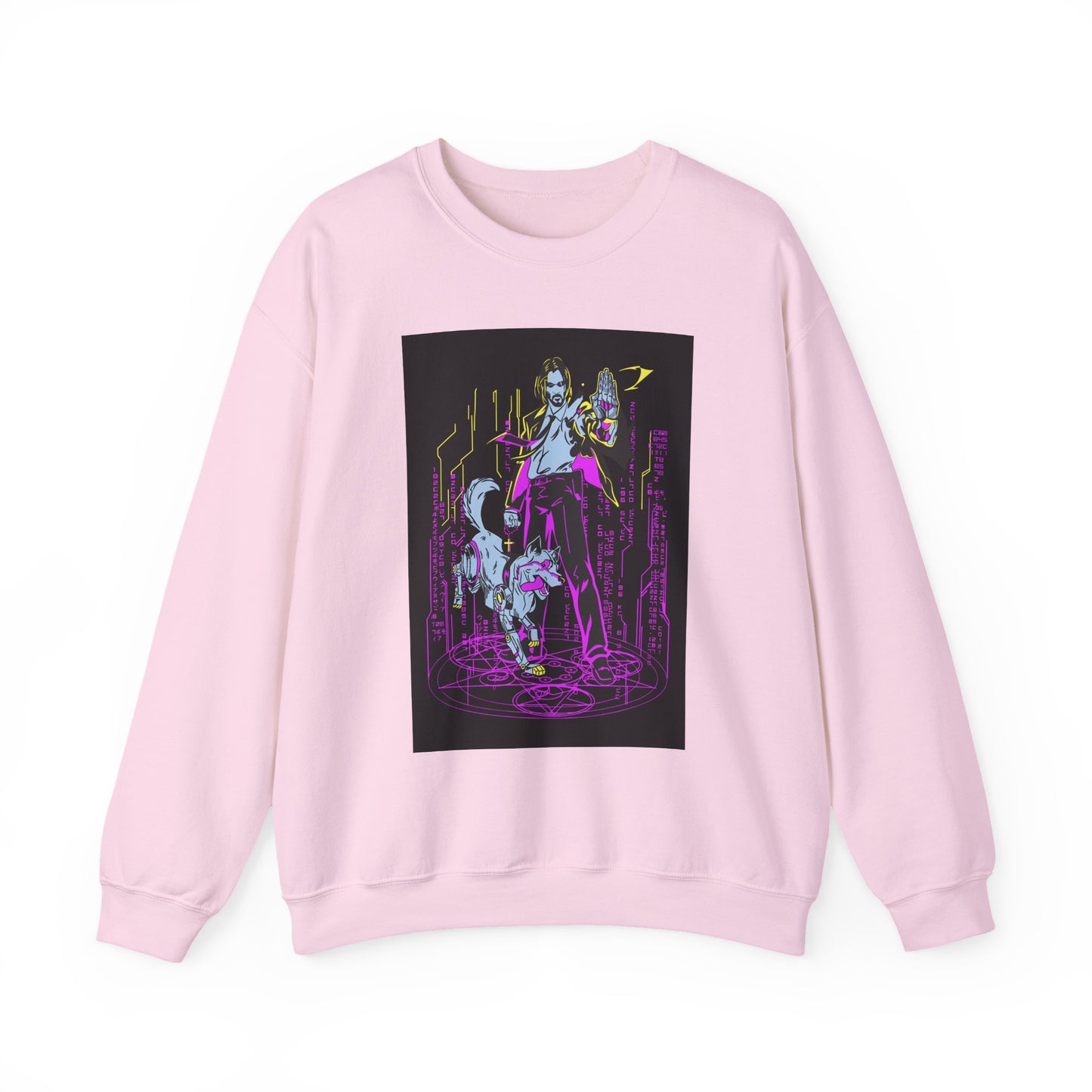 Crewneck Sweatshirt — Neon Cyberpunk Samurai Graphic