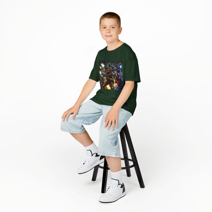Adventure Awaits: Kids Heavy Cotton™ Tee with Space Explorers Design
