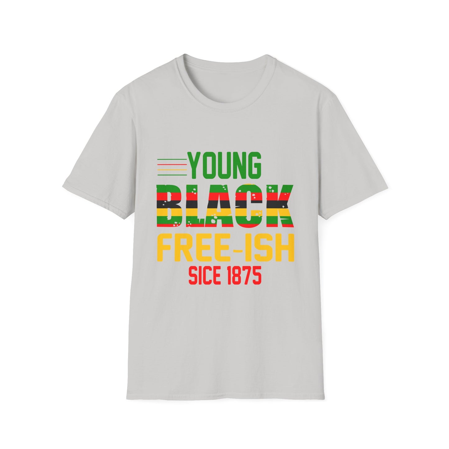 Young Black Free-Ish Unisex Softstyle T-Shirt, Celebratory Tee, Cultural Pride Shirt, Equality Apparel, Ideal for Events & Gifts