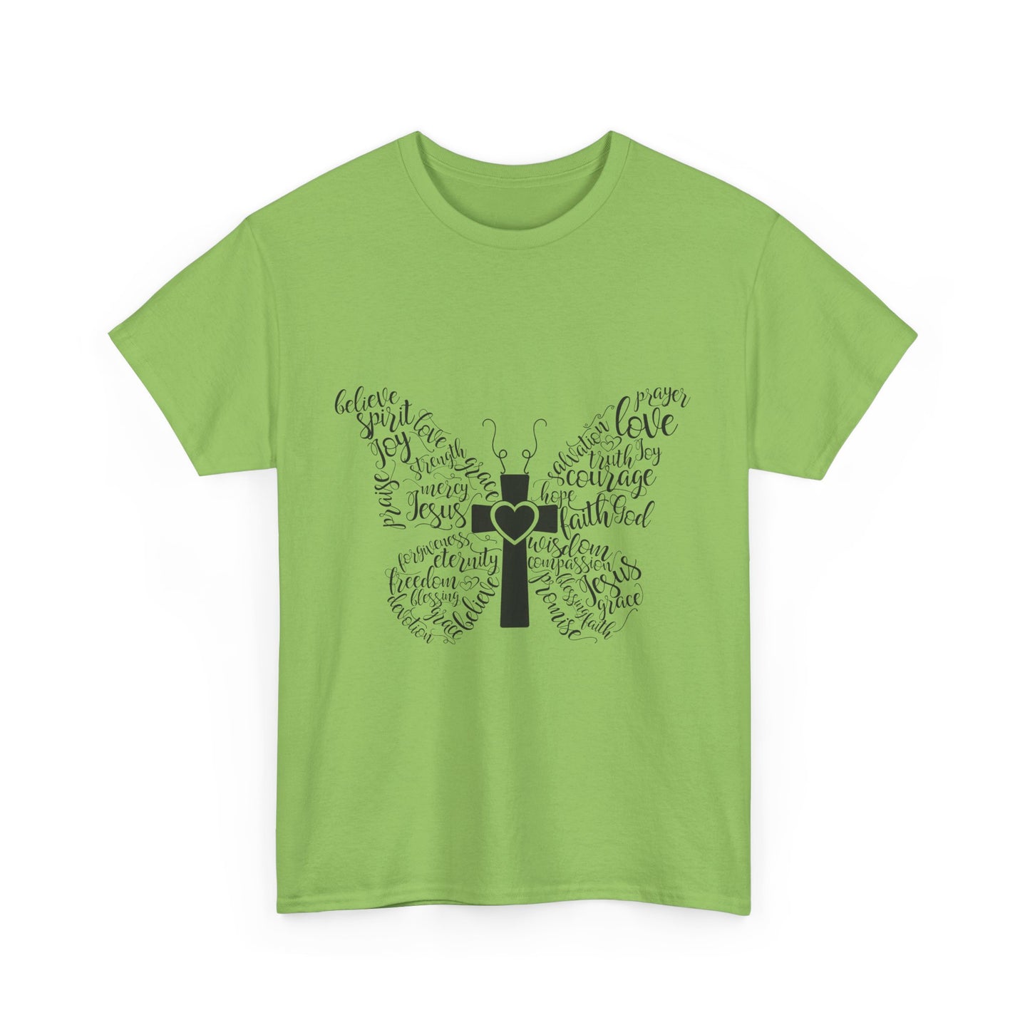Inspirational Butterfly Unisex Heavy Cotton Tee - Love and Hope Design