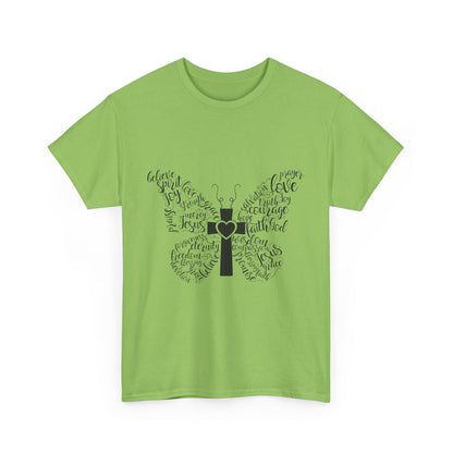 Inspirational Butterfly Unisex Heavy Cotton Tee - Love and Hope Design