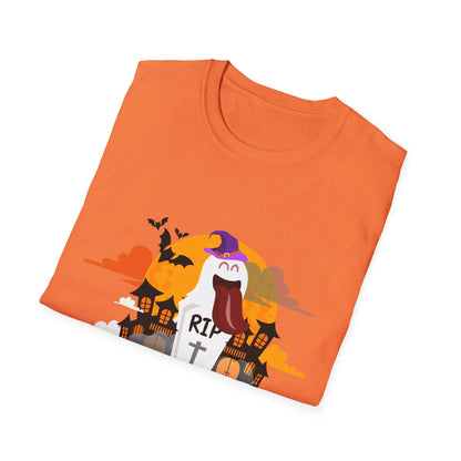 Halloween Ghost Graphic Tee, Unisex Softstyle T-Shirt, Spooky Shirt, Halloween Costume, Halloween Gift, Treat or Treat T-Shirt