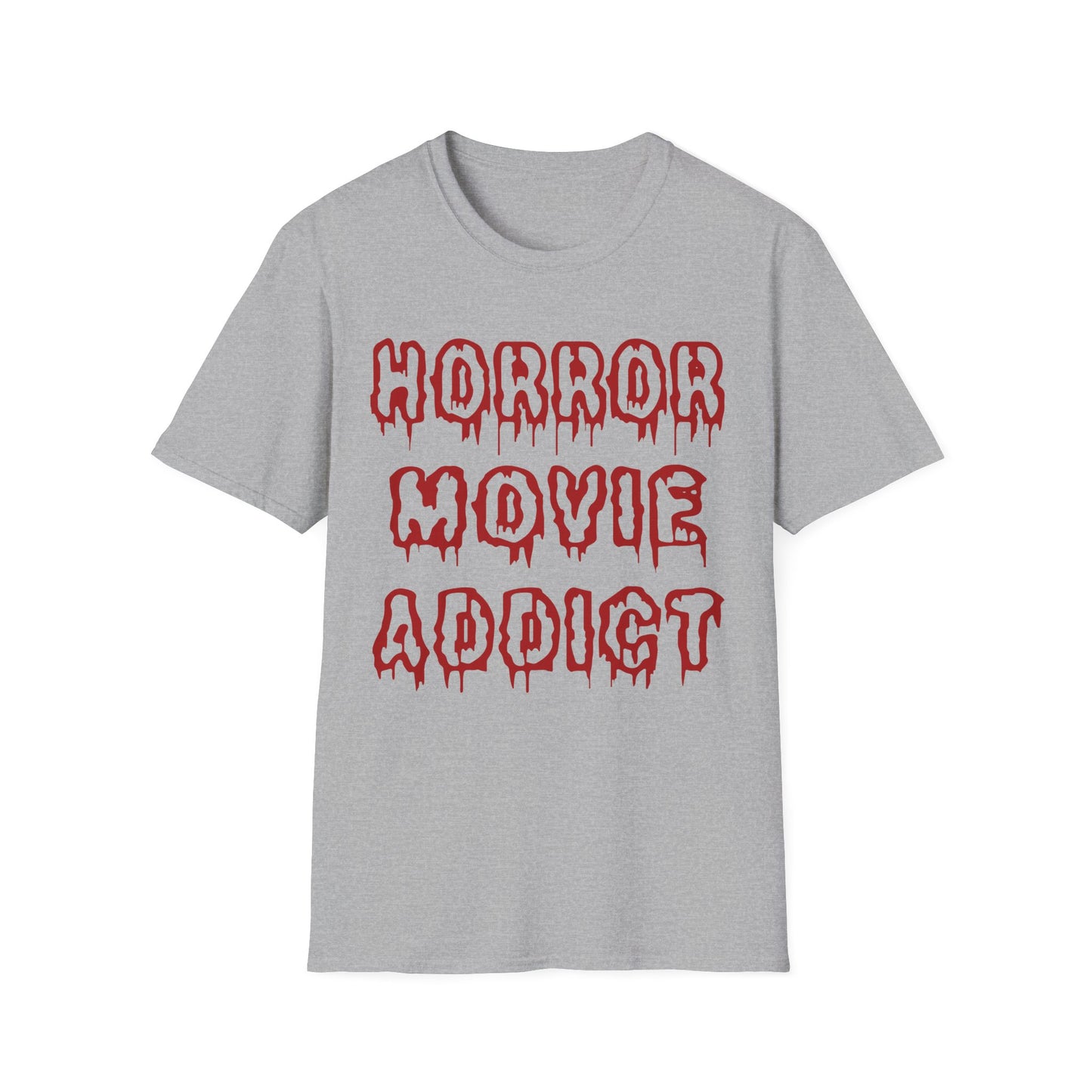 Horror Movie Addict T-Shirt, Unisex Softstyle Tee, Gifts for Film Lovers, Horror Movie Fans, Halloween Apparel, Casual Wear