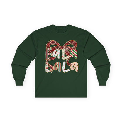 Long Sleeve Tee — Retro Plaid ‘Be Mine’ Valentine Heart Graphic