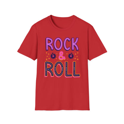 Rock & Roll Unisex Softstyle T-Shirt - Music Lovers Gift, Concert Apparel, Casual Wear, Festival Fashion, Fun Graphic Tee