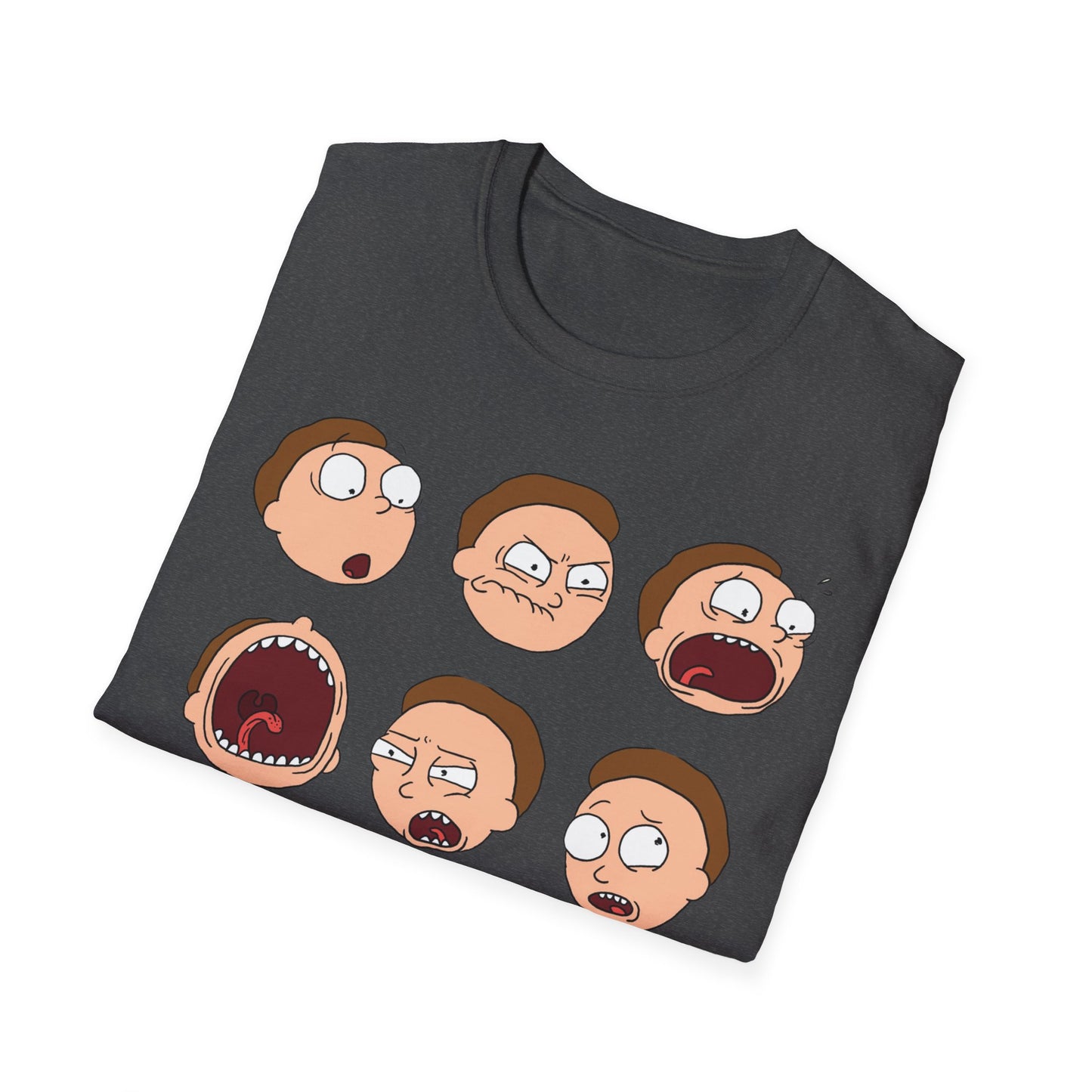 Funny Expressions Unisex Softstyle T-Shirt - Emotive Cartoon Faces