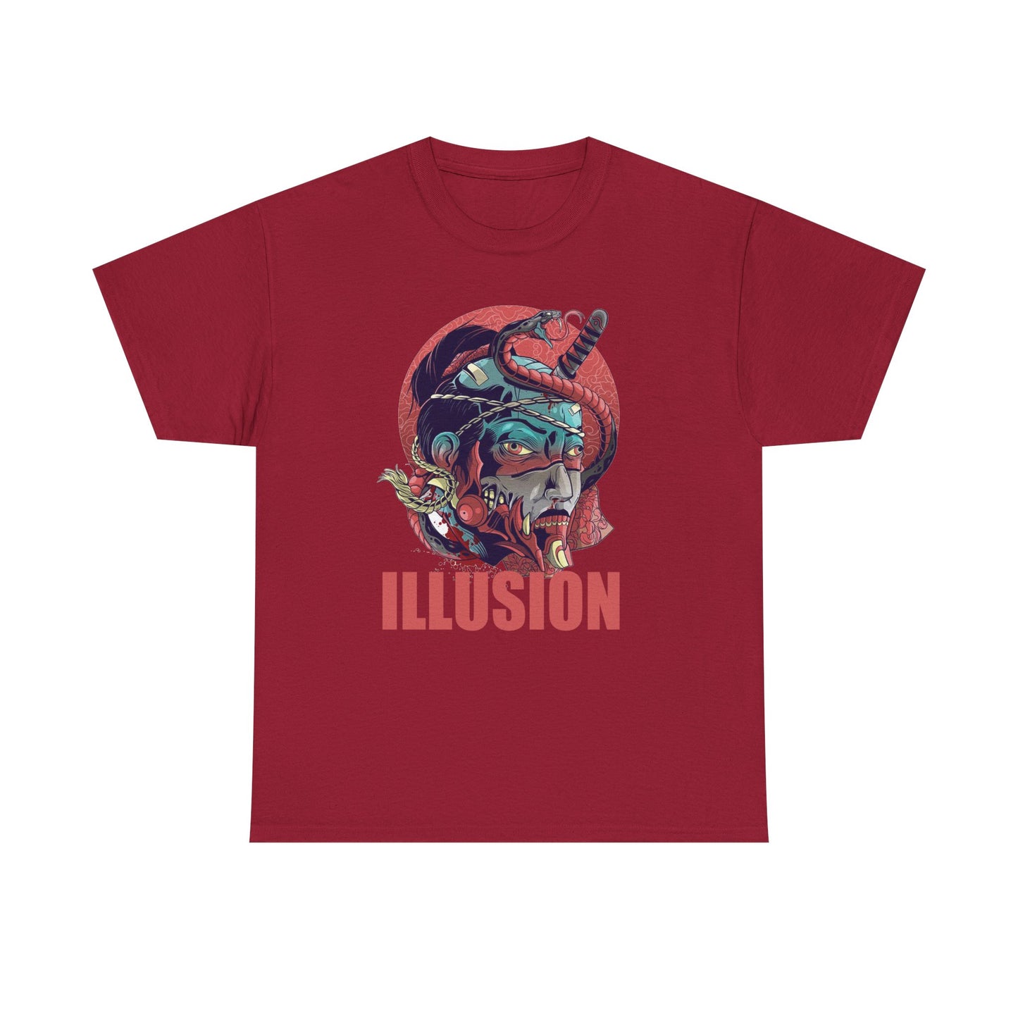 Artistic Unisex Heavy Cotton Tee - 'ILLUSION' Graphic Design