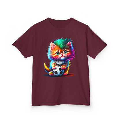 Colorful Cat Soccer Kids Heavy Cotton™ Tee