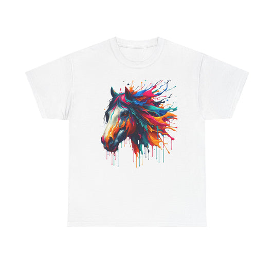 Vibrant Horse Art Unisex Heavy Cotton Tee