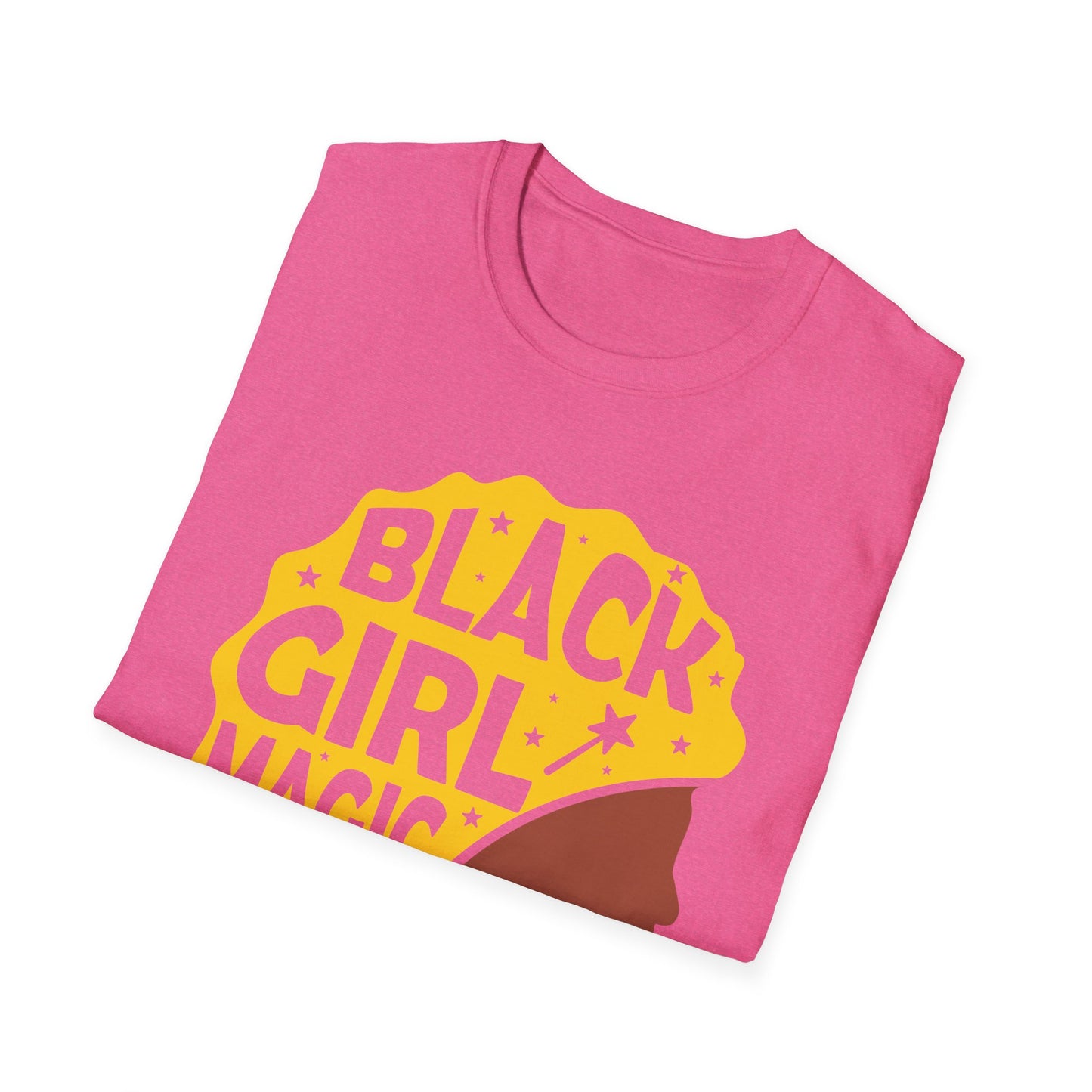 Empowerment Tee: Black Girl Magic Unisex Softstyle T-Shirt, Affirmation Shirt, Gift for Her, Inspirational Apparel, Cultural Pride Wear