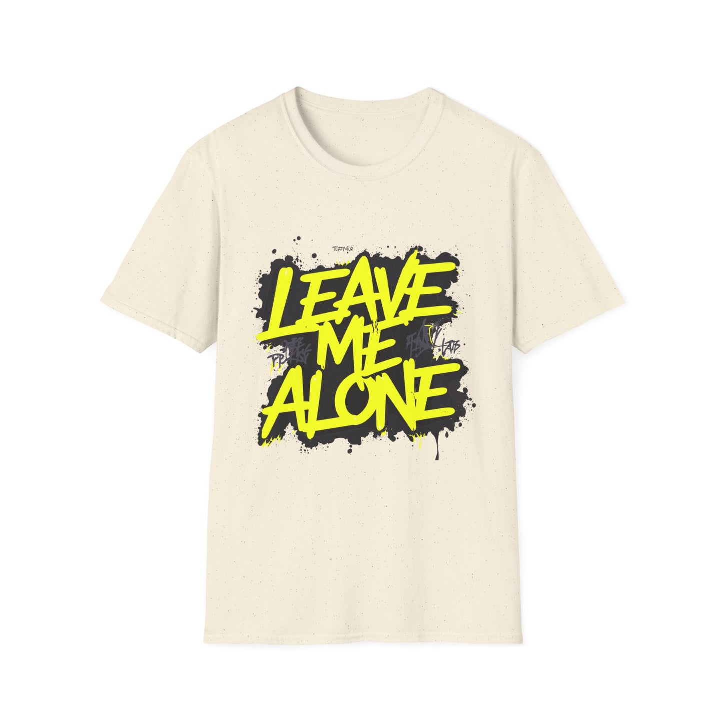Unisex Softstyle T-Shirt with 'Leave Me Alone' Design - Funny Gift, Casual Wear, Relaxation, Self-Care, Gifts for Introverts