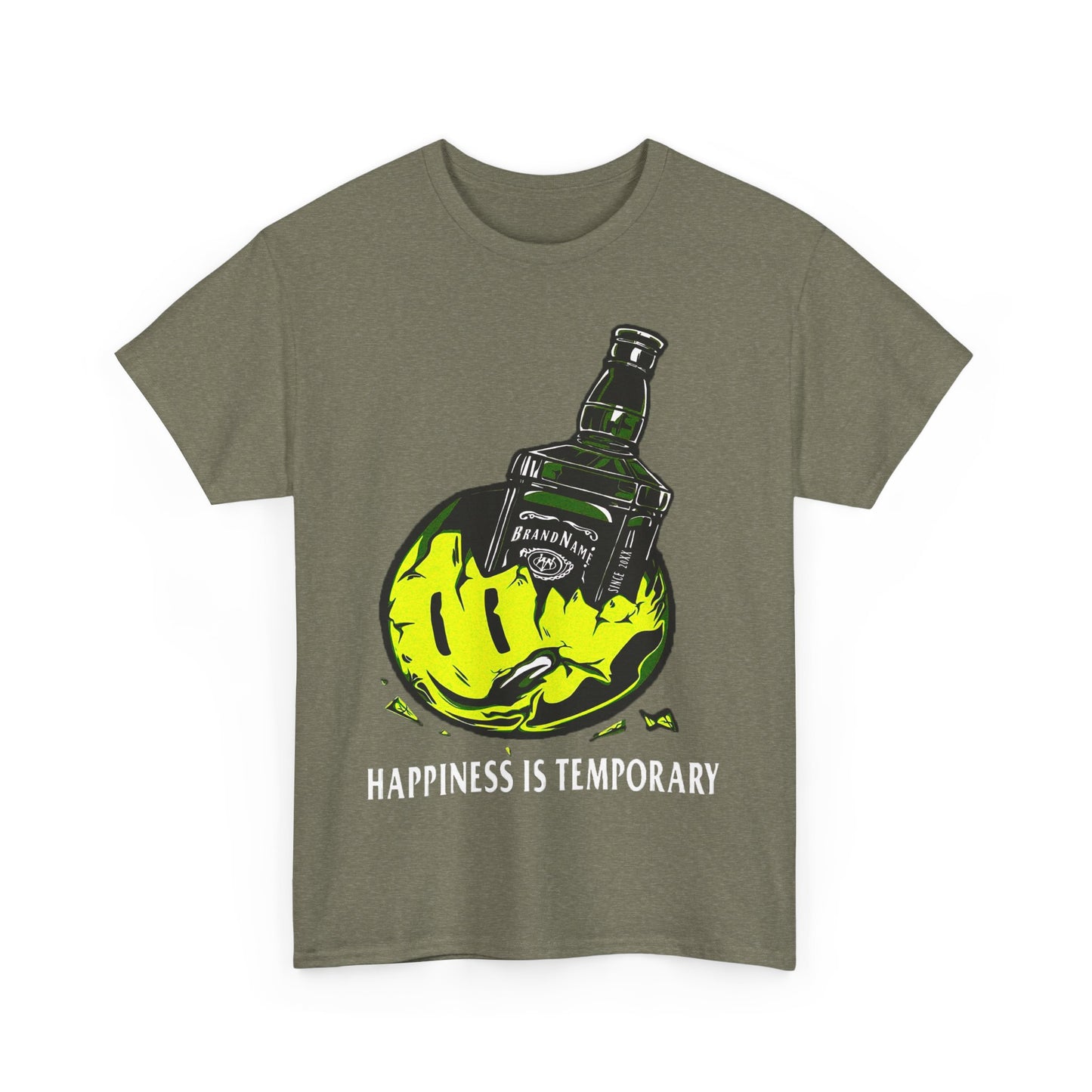 Unisex Heavy Cotton Tee - Eco-Friendly Bold Design with Bottle & Hand Graphic