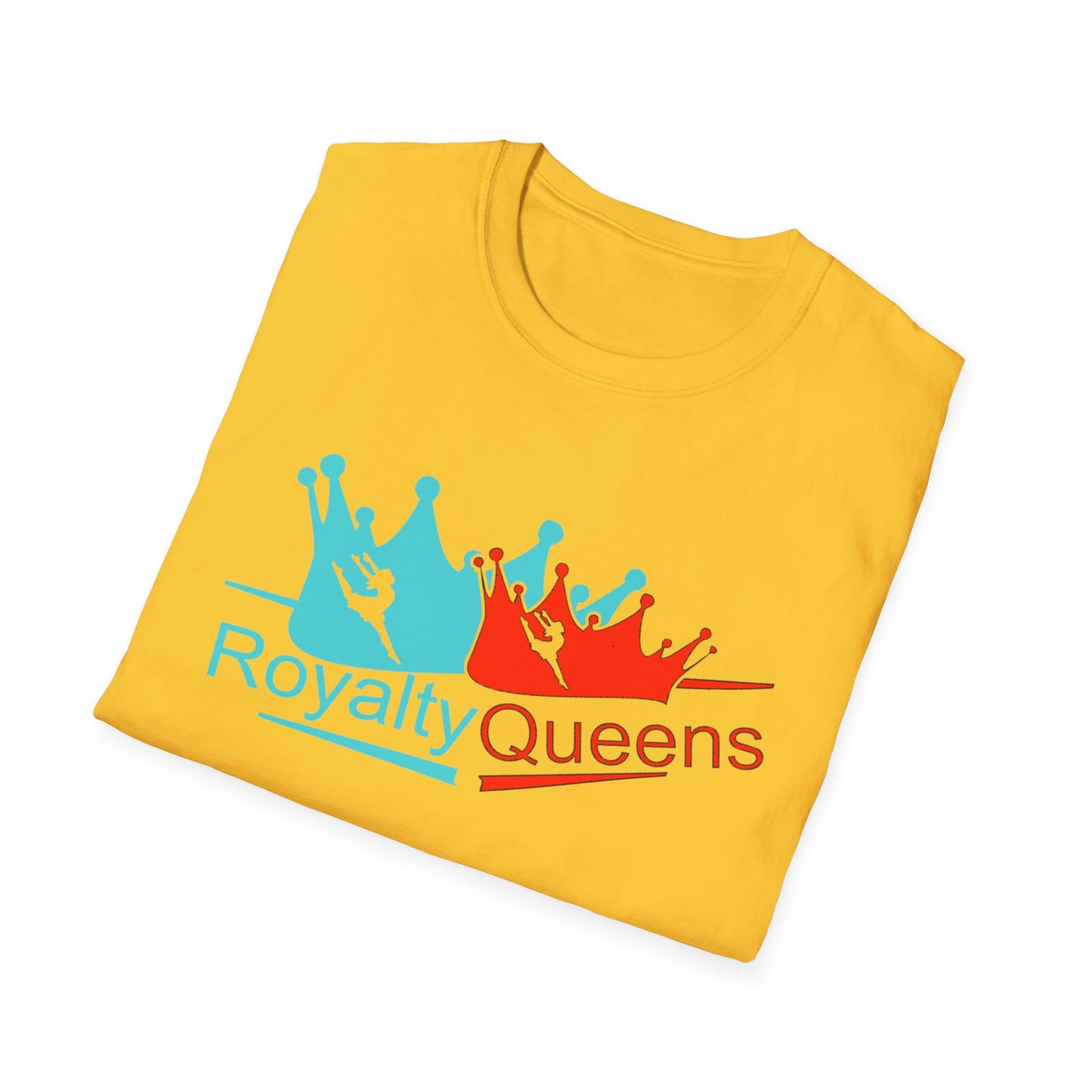 Royalty Queens Unisex T-Shirt, Softstyle Tee for Girls, Crown Graphic, Birthday Gift, Queen's Day Celebration, Casual Wear