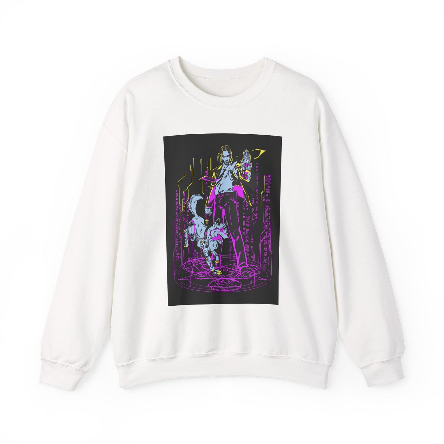 Crewneck Sweatshirt — Neon Cyberpunk Samurai Graphic