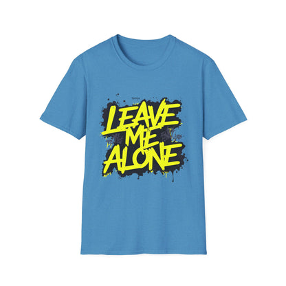 Unisex Softstyle T-Shirt with 'Leave Me Alone' Design - Funny Gift, Casual Wear, Relaxation, Self-Care, Gifts for Introverts