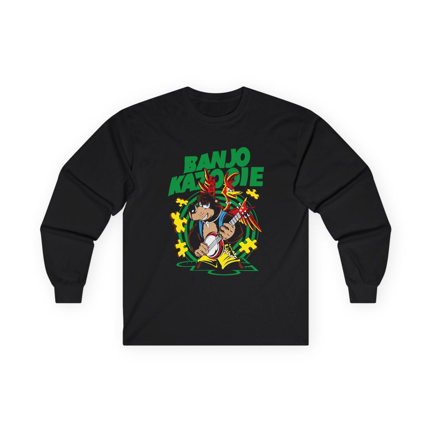Banjo Karate Long Sleeve Tee — Retro Game-Inspired Graphic Shirt